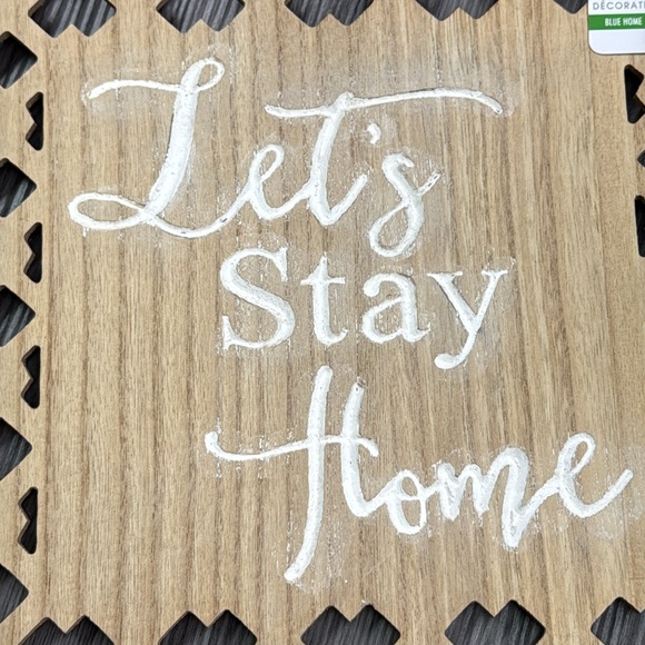 Ashland Wall Decor new in excellent condition wood Let’s Stay Home sign - Picture 2 of 3